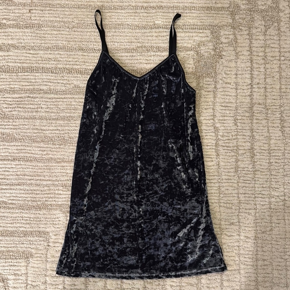 Topshop Silver and Black Velvet Dress